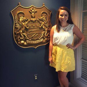 The Limited | Yellow Floral Pattern Skirt Fully Lined Size